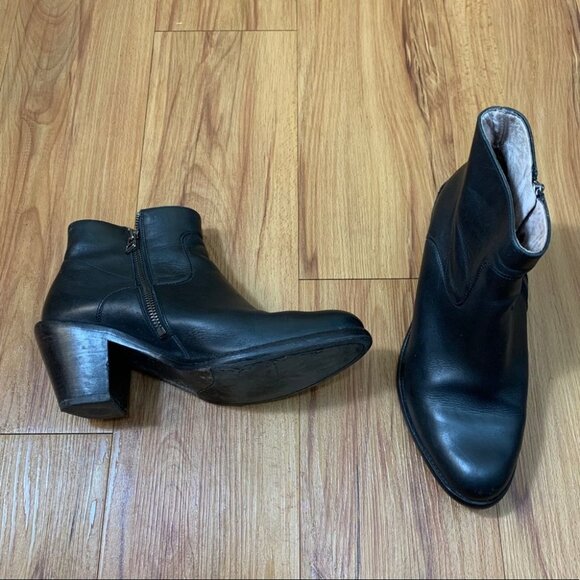 All Saints Hessian Low Leather Ankle Boot Black - Picture 3 of 13